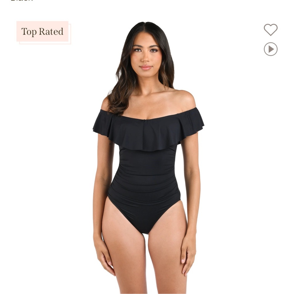 La Blanca island goddess one piece black size 8 - Picture 3 of 4